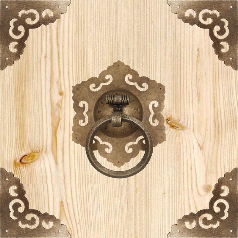 20cm ancient door handle pure bronze Chinese bronze ring antique door ring retro gate pull-ring Ming-fit ancient bronze big handle