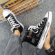 High top canvas men's shoes 2024 new summer shoes boys versatile black skate shoes youth sports cloth shoes