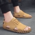 Dép nam 2019 hè mới da cá tính xu hướng trẻ trung giày thủy triều giản dị - Sandal Sandal