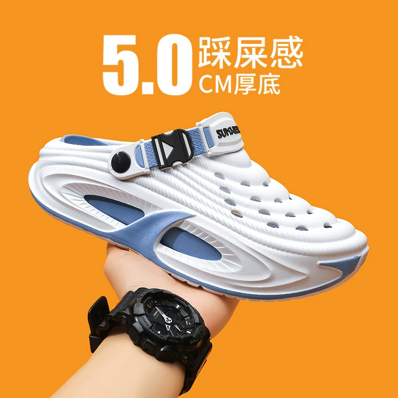 Мужские шлепанцы Coconut Crocs 2026 Новые летние спортивные сандалии для активного отдыха на открытом воздухе, пляжные водоходные двойного назначения Baotou