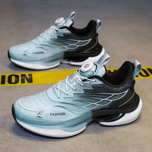 Youth Sports Shoes for Men, Autumn Shoes, Breathable Rotating Buckle Running Shoes, Large Size Shock-Absorbing Casual Putian Men's Shoes