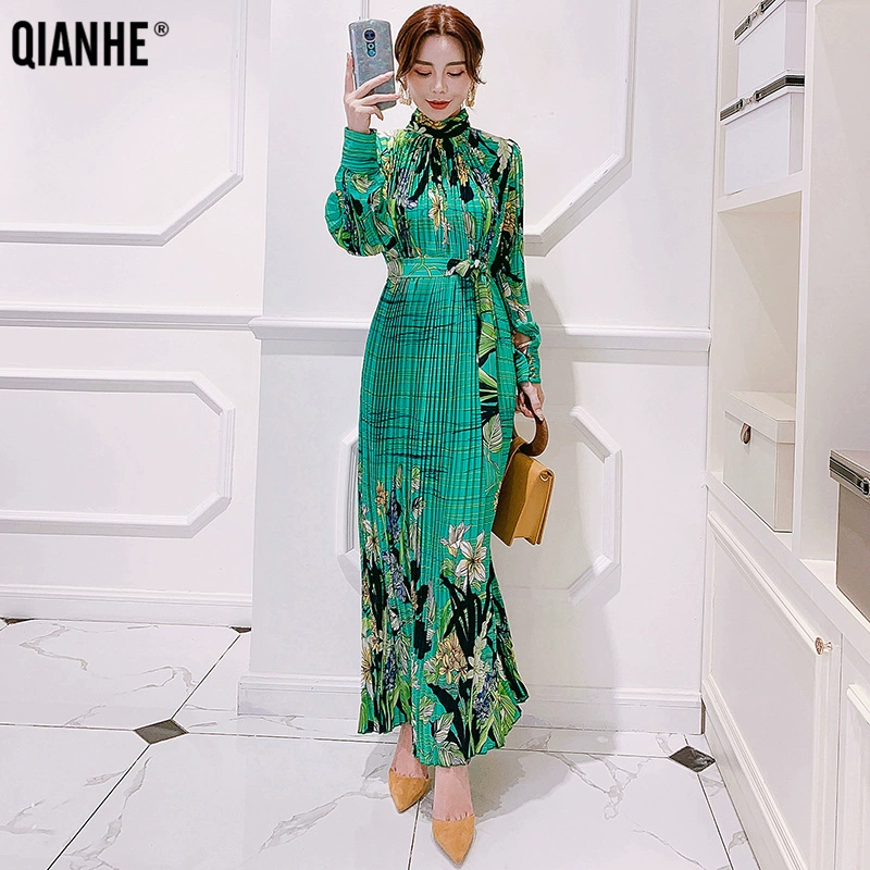 Đầm voan nữ mùa xuân và mùa thu trưởng thành phong cách nhẹ nhàng trưởng thành mùa xuân 2020 mới cao cấp kiểu váy nước ngoài - Váy eo cao