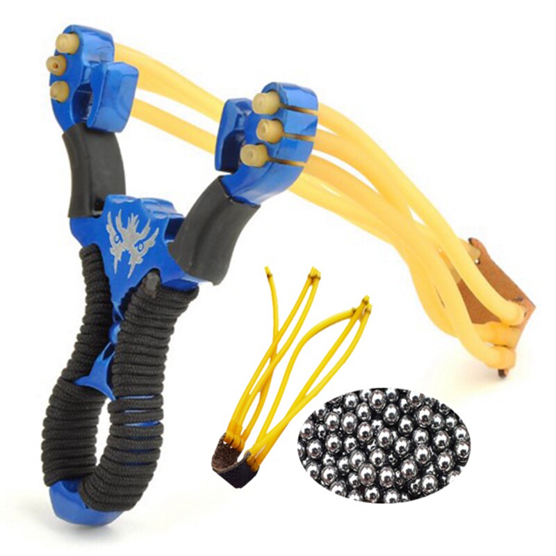 Red and blue Wolverine slingshot metal outdoor powerful slingshot wolf head 3 cards 6 strands tied wire cutting send rubber band marbles
