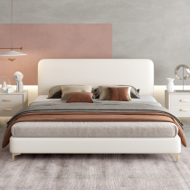 2021 new light luxury leather bed 1 5-meter bed Modern simple Italian bed 1 8-meter wedding bed Master bedroom double bed