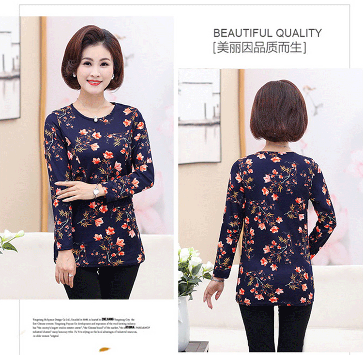 Áo mẹ mùa đông và áo len cashmere ấm áp cho phụ nữ trung niên mùa thu áo dài tay dài áo mới đồ ngủ trung niên