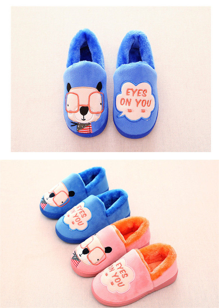 Pantoufles enfants en suède pour hiver - semelle caoutchouc - Ref 1035424 Image 14