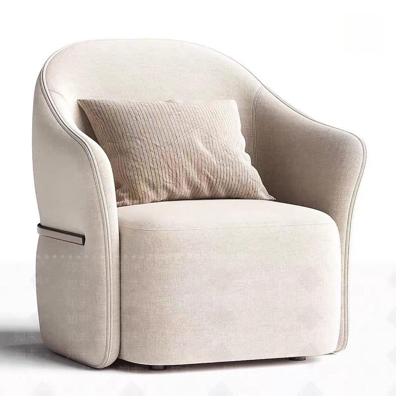 Italian-Style Light Luxury High-End Living Room Single Sofa Chair for Meeting, Reception, and Rest Area, Creative Designer Single Chair