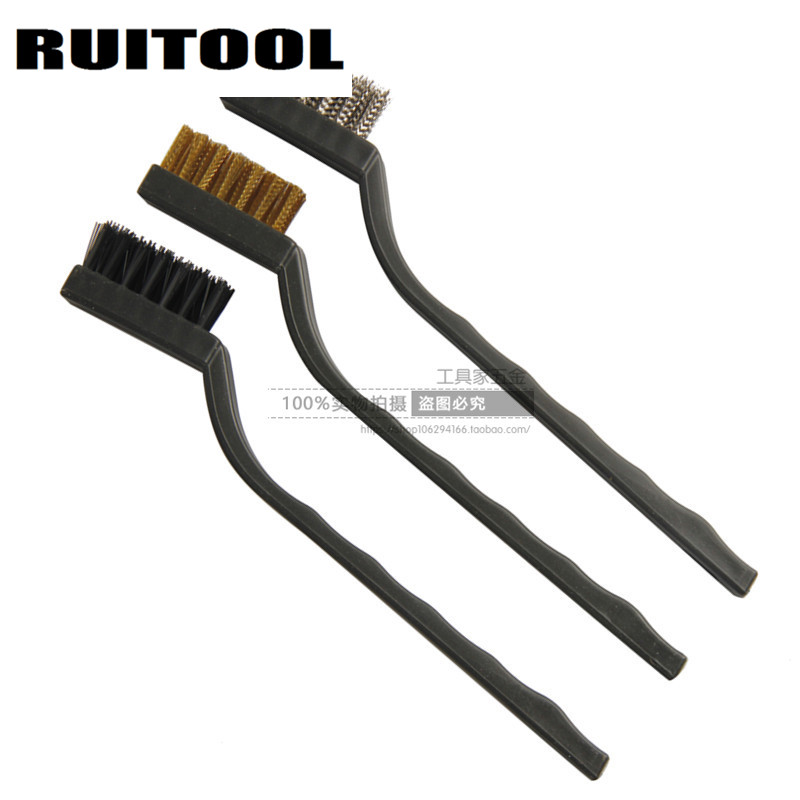 RUITOOL 3 Industrial Mini Small Cleaning Brushes Brush Copper Brush Nylon Wire Wire Brush Iron Brush