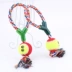 Pet bông dây tennis vẽ tay dây cotton treo bóng mèo và chó đồ chơi chó cắn dây thừng răng hàm làm sạch dây bóng