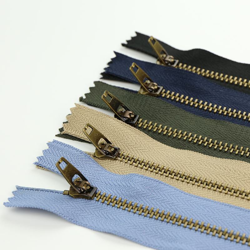 4 # Metal copper zipper black leather luggage jeans sub-placket zipper accessories 10 13 15 18CM