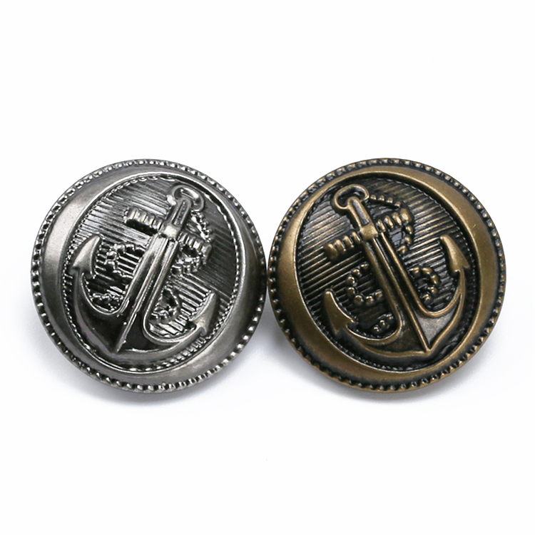 Metal coat windbreaker suit sweater suit button button men's and women's retro shirt cuffs copper leather buttons