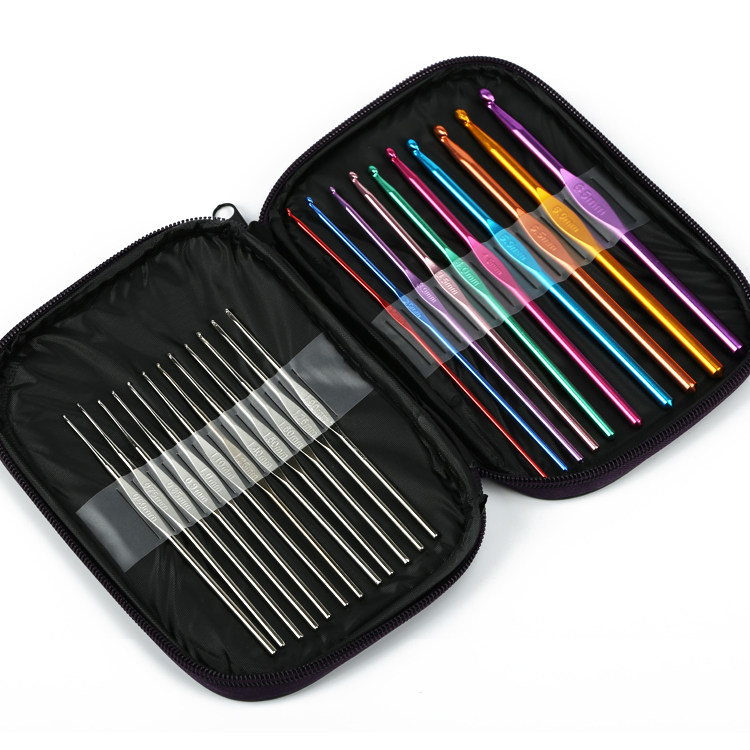 Home Sewing Stainless Steel Crochet Tool Set Sewing Machine Hook Knitting Tools Alumina Colorful Crochet