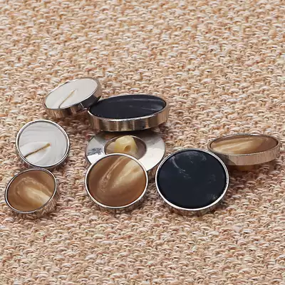 Tall pattern buttons, men's coat buttons, black suit buttons, women's windbreaker buttons, round metal buttons
