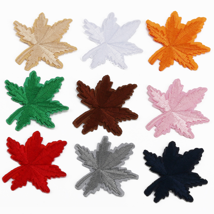 Cartoon Children Cloth Patch Embroidered Mending Formula Cloth Patch Patch Maple Leaf Denim Clothing Pants Accessories Embroidered Small Bouquet Applie