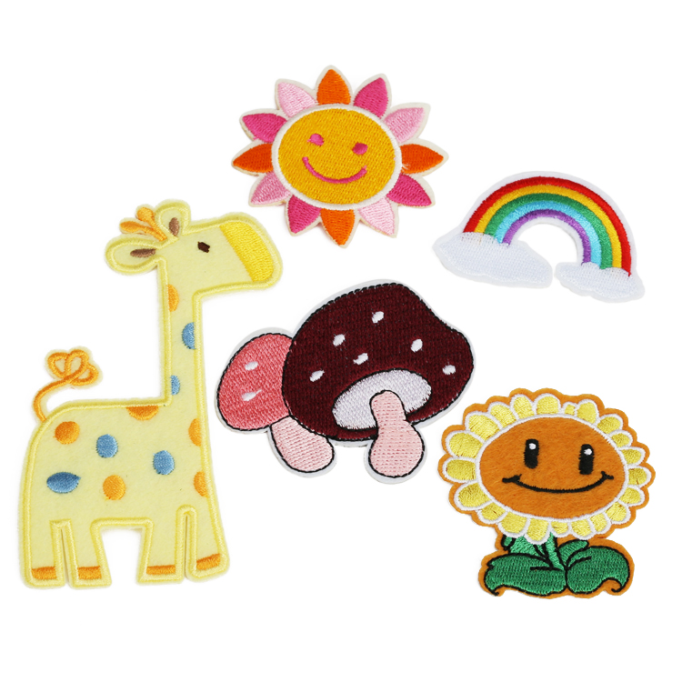 Cartoon Clots Clothing Accessories Children Clothes Pants Breaking Holes Stickup Flowers Denim Jeans Fill Holes Small Embroidered Boustica