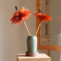 Fresh wind gerbera handmade feather duster household dust artifact small duster decoration duster cock hair cleaning