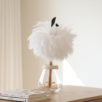White rooster feather duster household dust duster artifact decorative dust cleaning brush dust cleaning brush