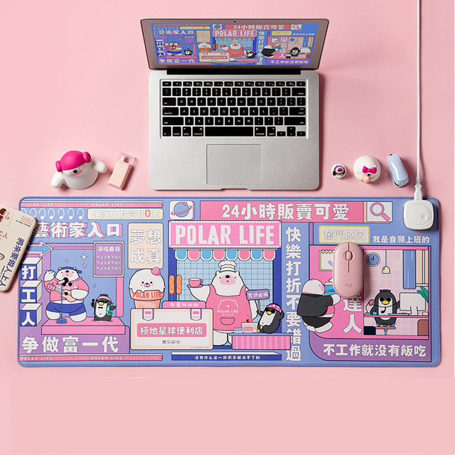 Polar Species Heating Slip Rat Mat Office Warm Table Mat Computer Desktop Fever Oversize Winter USB Warm Hand Pad