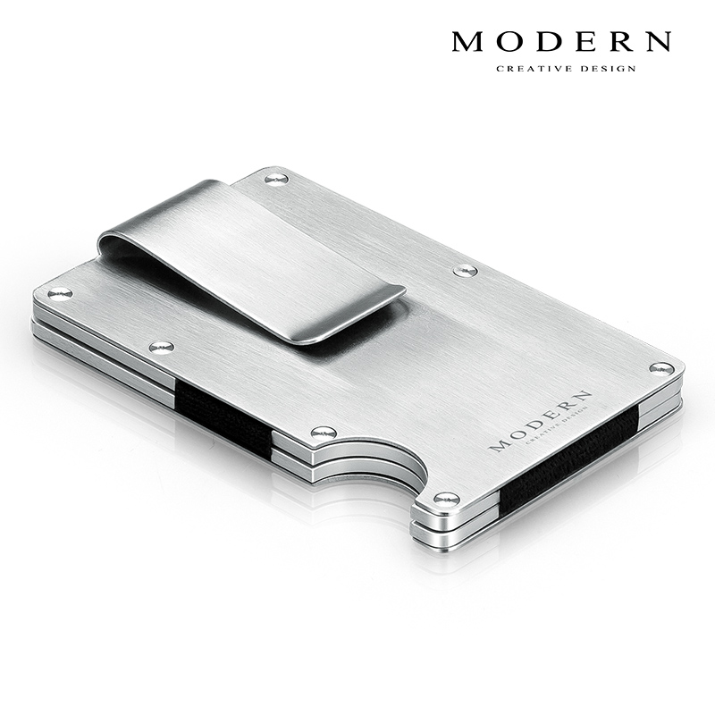 German MODERN aviation aluminum wallet stainless steel card clip wallet men's metal wallet creative fashion trend