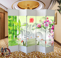  New partition bedroom living room hotel entrance modern screen folding and easy to move fabric custom landscape pattern