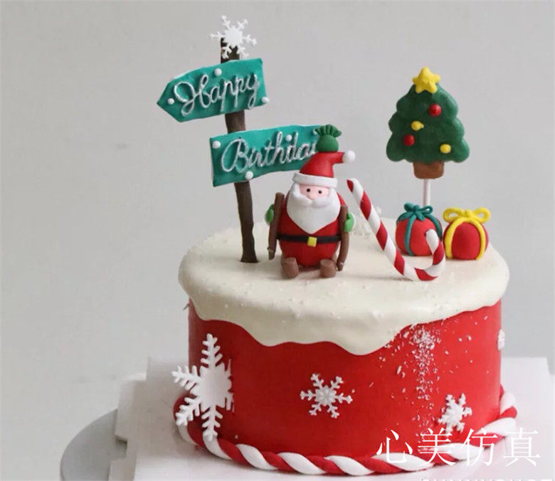 Christmas Emulation Cake Model Sweet Pint Decoration Scene Arrangement Christmas Ornament Shop Window Decoration Hem
