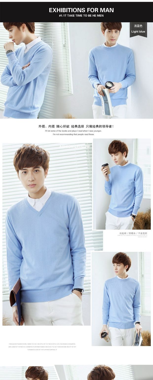 Mùa thu và mùa đông áo len cổ chữ V cho nam áo len cashmere đầu rắn màu lỏng lẻo chạm đáy áo len rộng kích thước dày áo len nam áo thun nam hàng hiệu