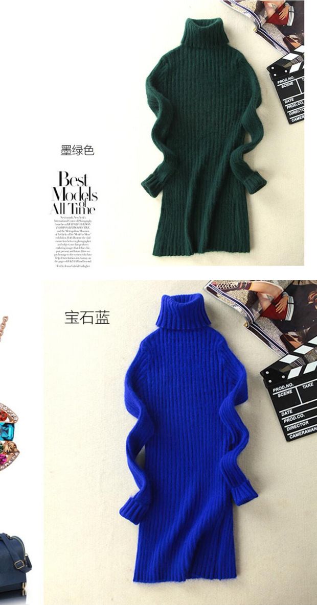 Áo sơ mi nhung nữ, áo len nhung, miệng cao cổ, phần dài, ngắn thon, dày, chạm đáy, đan áo len cashmere ấm áp áo khoác len nữ mỏng