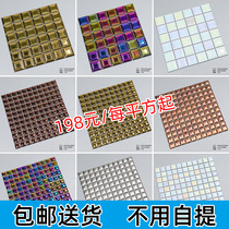 Chamme Titanium Gold Brick Silver Brick Ceramic Mosaic Tile Rugged Face Phantom Chinese Retro Tea Restaurant Background Wall