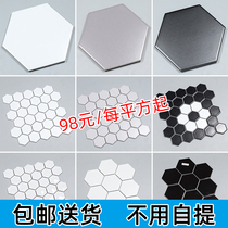 Chamme kitchen toilet hexagonal brick black and white grey ceramic six-sided mosaic wall brick bathroom restaurant floor tiles