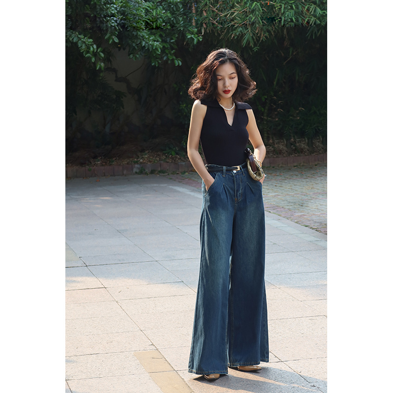 Fish | Pear-Shaped Body Magic Pants 3.0 Retro Hong Kong Style Wide-Leg Straight-Leg Distressed Elegant High-Waisted Loose Jeans Fish | Pear-Shaped Body Magic Pants 3.0 Retro Hong Kong Style Wide-Leg Straight-Leg Distressed Elegant High-Waisted Loose Jeans