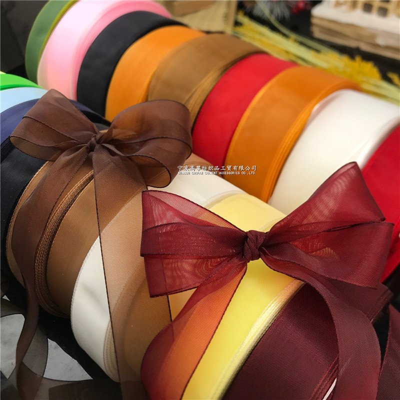 3cm4cm wide Korean style Hard quite yarn transparent mesh yarn Bouquet Waterproof Shoes Hair Clip Butterfly Knot Hair Accessories DIY