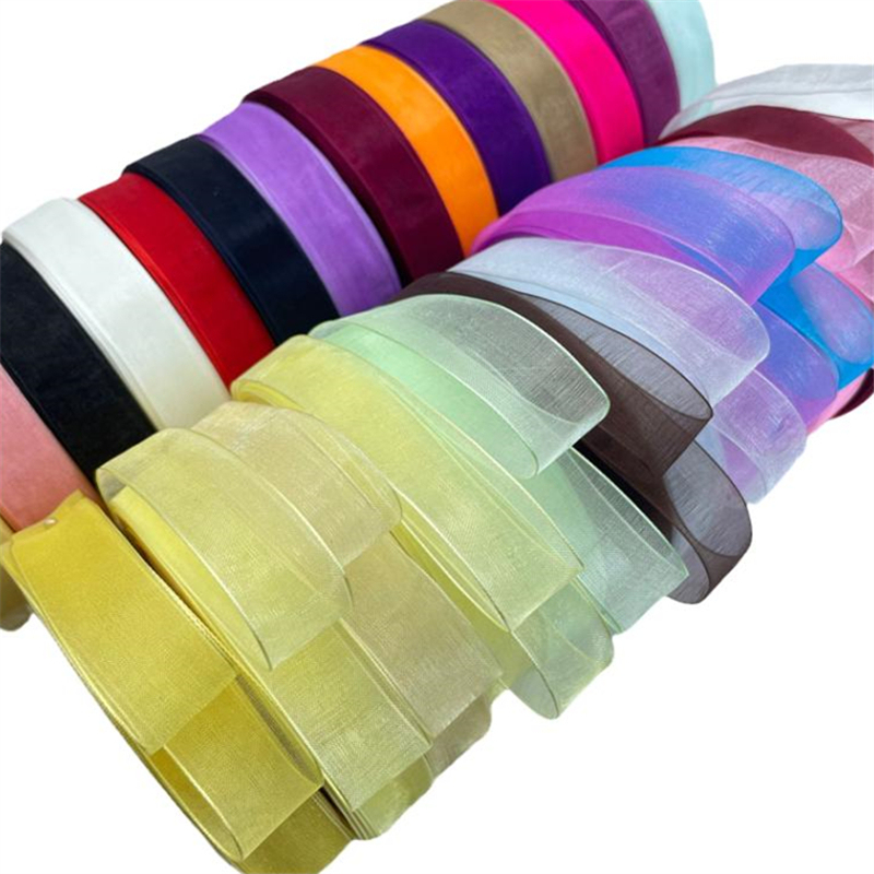 2cm Encrypted Organza Ribbon for Hair Styling, Gift Wrapping, Satin Ribbon, Crochet Hat Yarn, Decorative Streamers, Ribbon Strips, Colorful Ribbons