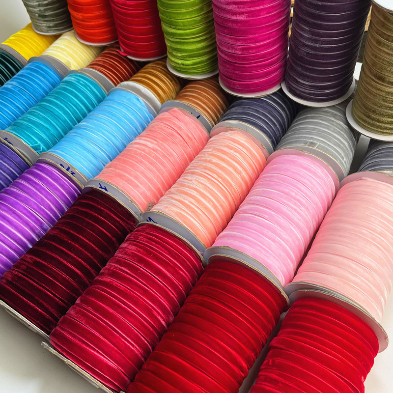 6mm 0 6cm wide colored single-sided velvet with velvet belt with strap ribbon diy accessory tape
