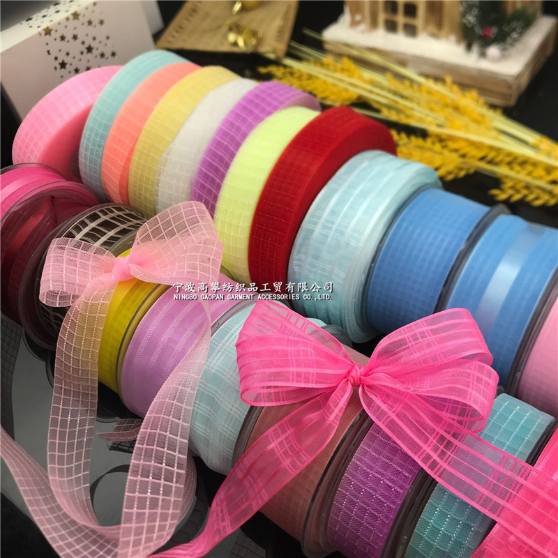 Light luxury edition mesh screen mesh with decorative ribbon ribbon knot hair ribbon ribbon baking DIY