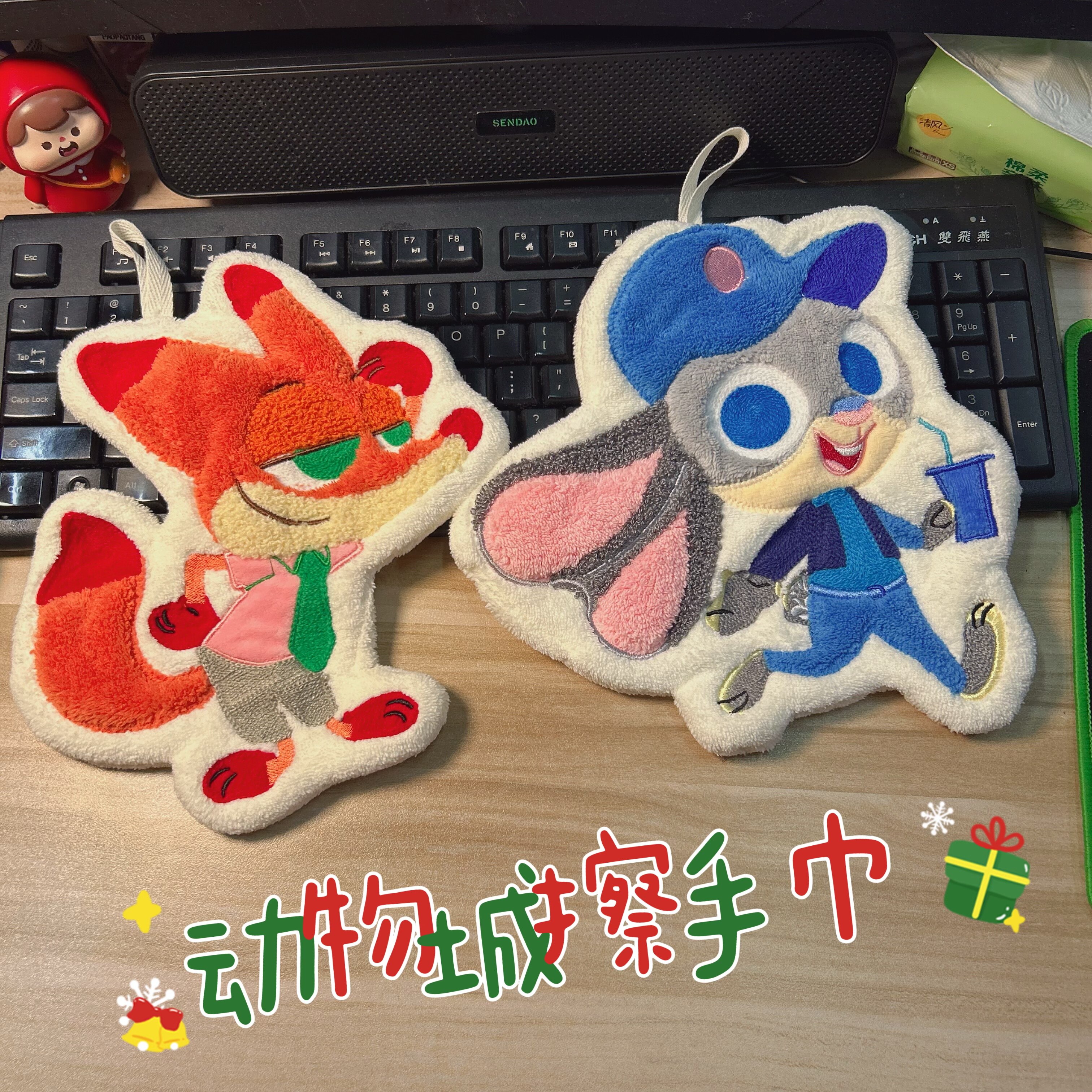 新款狐狸小兔擦手巾厨房高颜值超吸水毛巾卡通珊瑚绒挂式擦水布