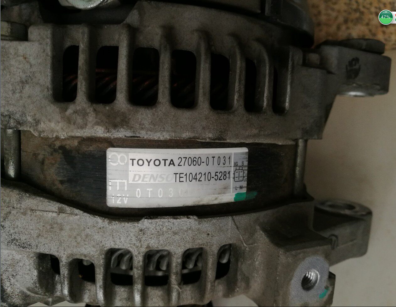 The DENSO TE104210-5281 Toyota Corolla generator