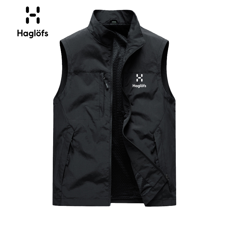 Haglofs Matchstick Spring and Summer Thin Work Vest Men's Stand Collar Large Size Casual Outdoor Fishing and Hiking Vest
