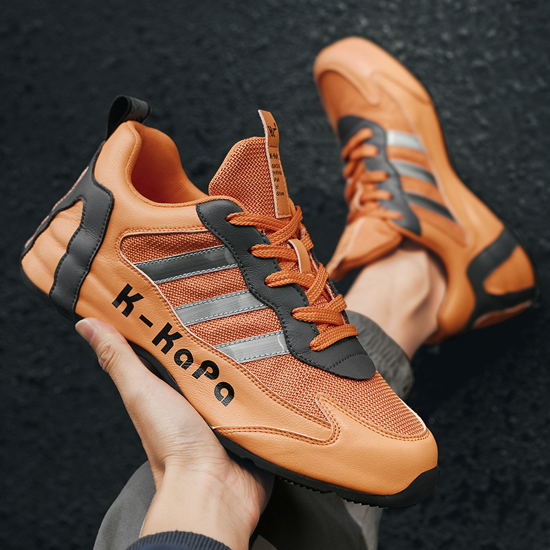 2022 summer new men's shoes handmade bottom sneakers men's all-match casual leather shoes net red dad tide shoes men