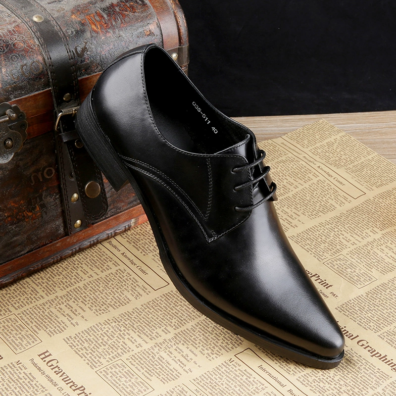 Thời trang Giày da mũi đạn Milanese nam công sở Phù hợp với nam giới Da Anh thời trang Phiên bản Hàn Quốc của giày đế thấp chính hãng - Giày thấp