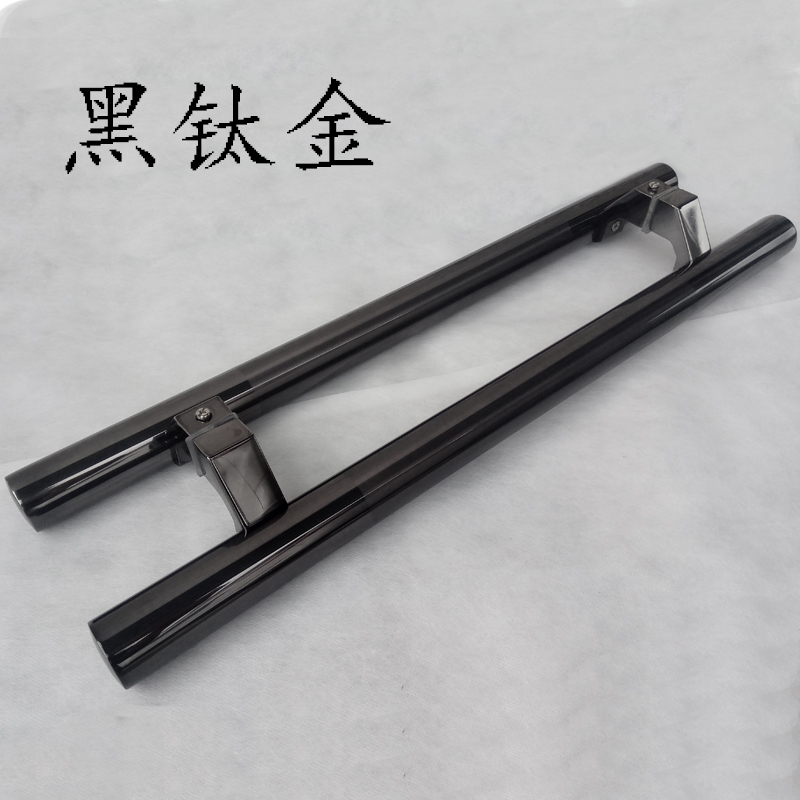 Thickened Stainless Steel Black Titanium Bevelled Door Handle Glass Door Handle Modern Horseshoe Handle With Frame Door Big Handle-Taobao