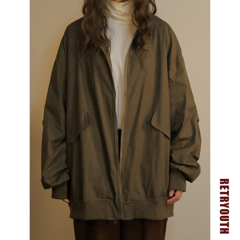 Retroyouth Spring and Autumn American Street Style Bomber Jacket Men's Retro Loose Windbreaker Thickened Cotton Jacket
