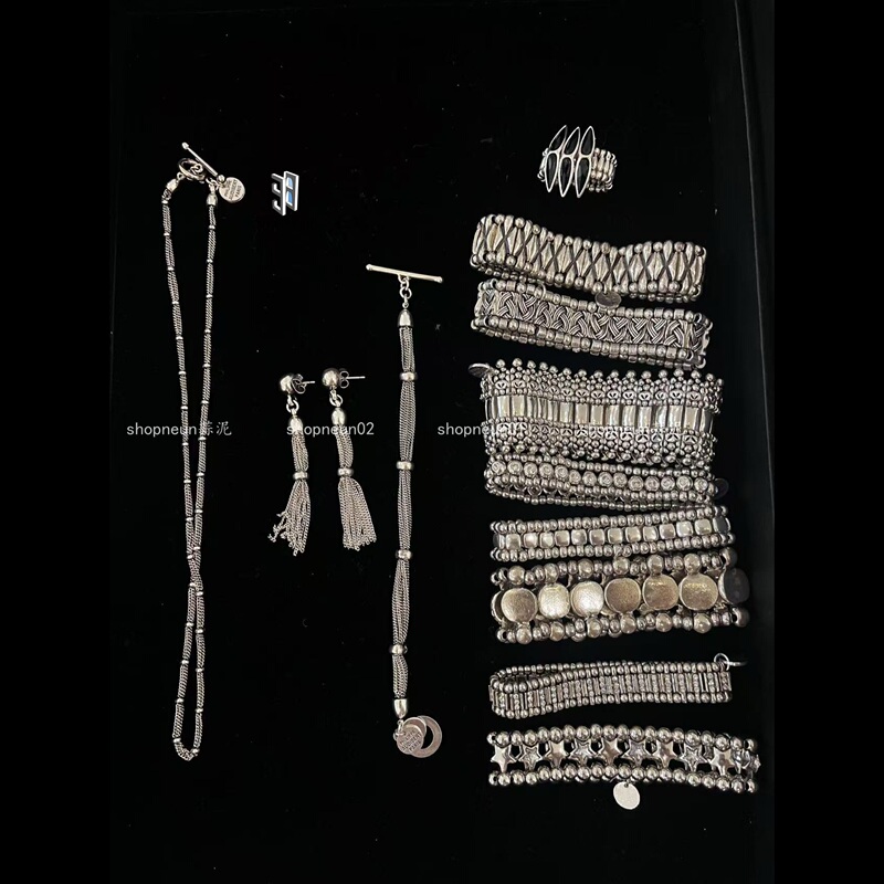 「Neun」 Authorized French Philippe Audibert Alloy Silver-Plated Bracelet