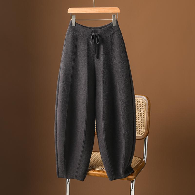 European-Style Fashionable Scythe Pants for Women, Autumn and Winter, Drapey, Thickened Banana Harem Pants, Loose Plus-Size Scimitar Wide-Leg Pants