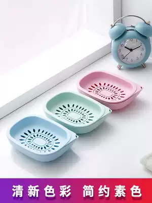 Drain fertilizer storage box Household Nordic creative large bathroom with lid Plastic double-layer laundry incense storage box powder room