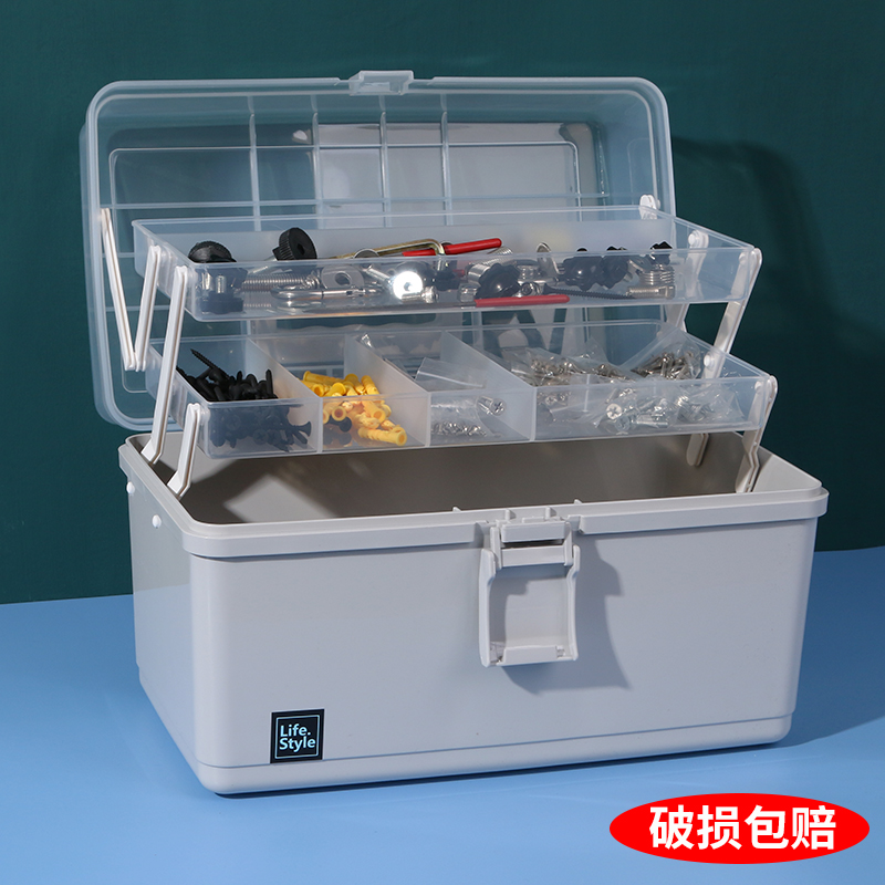 Kit Home Multi-functional containing box Multi-layer finishing box Hardware-layered folding plastic Japan-style containing box