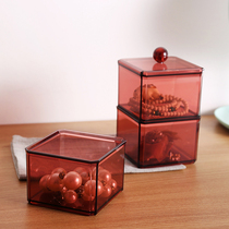 Acrylic dustproof makeup sponge Cosmetics storage jewelry box Cotton swab small box lid dresser desktop piece cotton