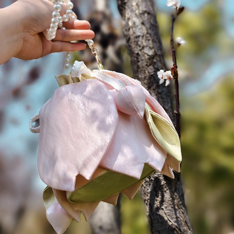 Nanbo Rabbit Original Han Dynasty Accessories Bag Spring and Summer New Cherry Blossom Bag Lolita Crossbody Handheld Shoulder Bag for Women