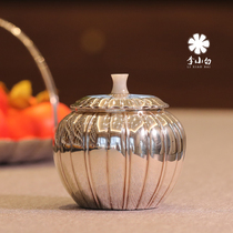 Li Xiaobai pure silver 9999 tea leaf jars Chrysanthemum Tea Leaves Tea Leaf Jars Pure Handmade Storage Tea Pot Pure Silver Tea Leaf Jars