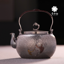 Li Xiaobai Silver Pot Pure Handmade Silver Pot Sterling Silver 9999 Kettle Sterling Silver Silver Pot Master Engraved Silver Pot