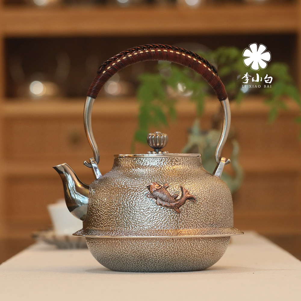 Li Xiaosilver pot pure silver 9999 boiling kettle silver pot burning kettle burning water silver pot silver pot teapot